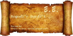 Bognár Barót névjegykártya