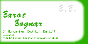 barot bognar business card